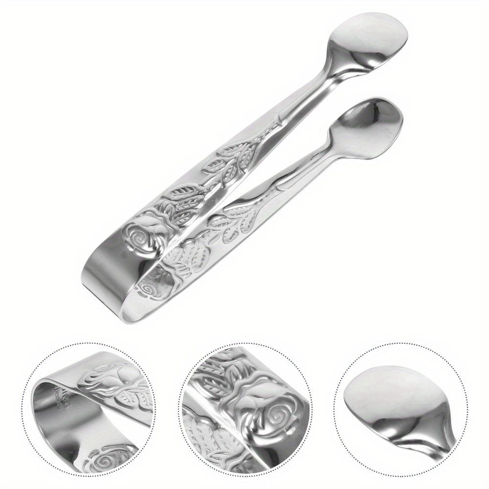 1pc ice tongs, sugar cube tongs, ice cube tongs, fruit tongs, bar ice bucket tongs, rose-shaped tongs, sugar tongs, mini food tongs, rose-patterned ice cube tongs, cookie tongs, lemon slice tweezers