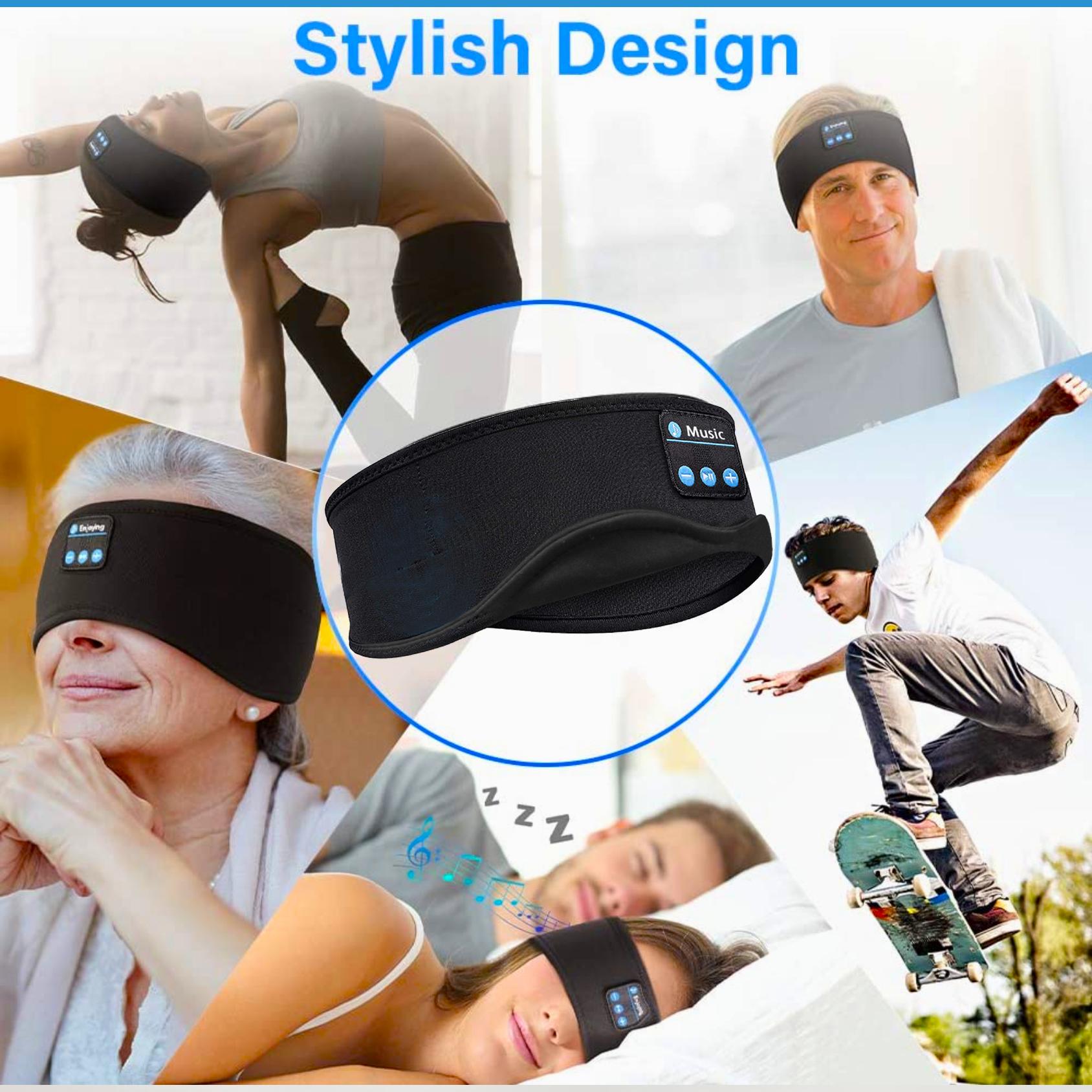Sleep Headphones Bluetooth Headband, Sports Wireless Earphones Sweat Resistant Earbuds with HD Stereo Speakers for Workout Running Cool Gadgets Unique Gifts