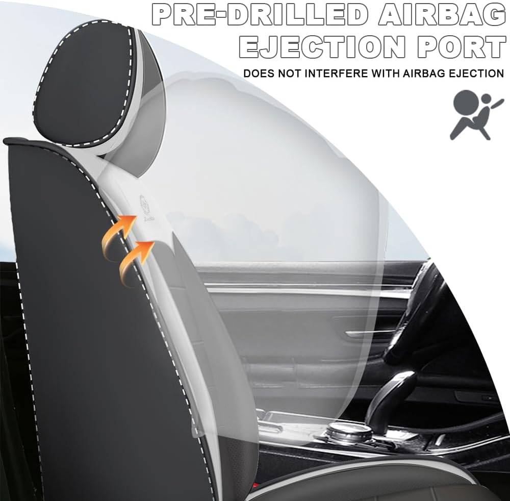 Waterproof Car 5 Seat Covers, Front Rear Full Set PU Leather Protector,Car Seat Cushion Cover Universal Fits For Toyota Highlander/Tacoma/Camry/Corolla/RAV4 -  Blue