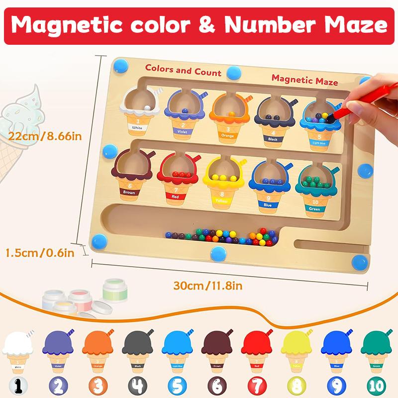 Qyeah Magnetic Color & Number study board -  Color Matching Learning Counting Board for Boys Girls students
