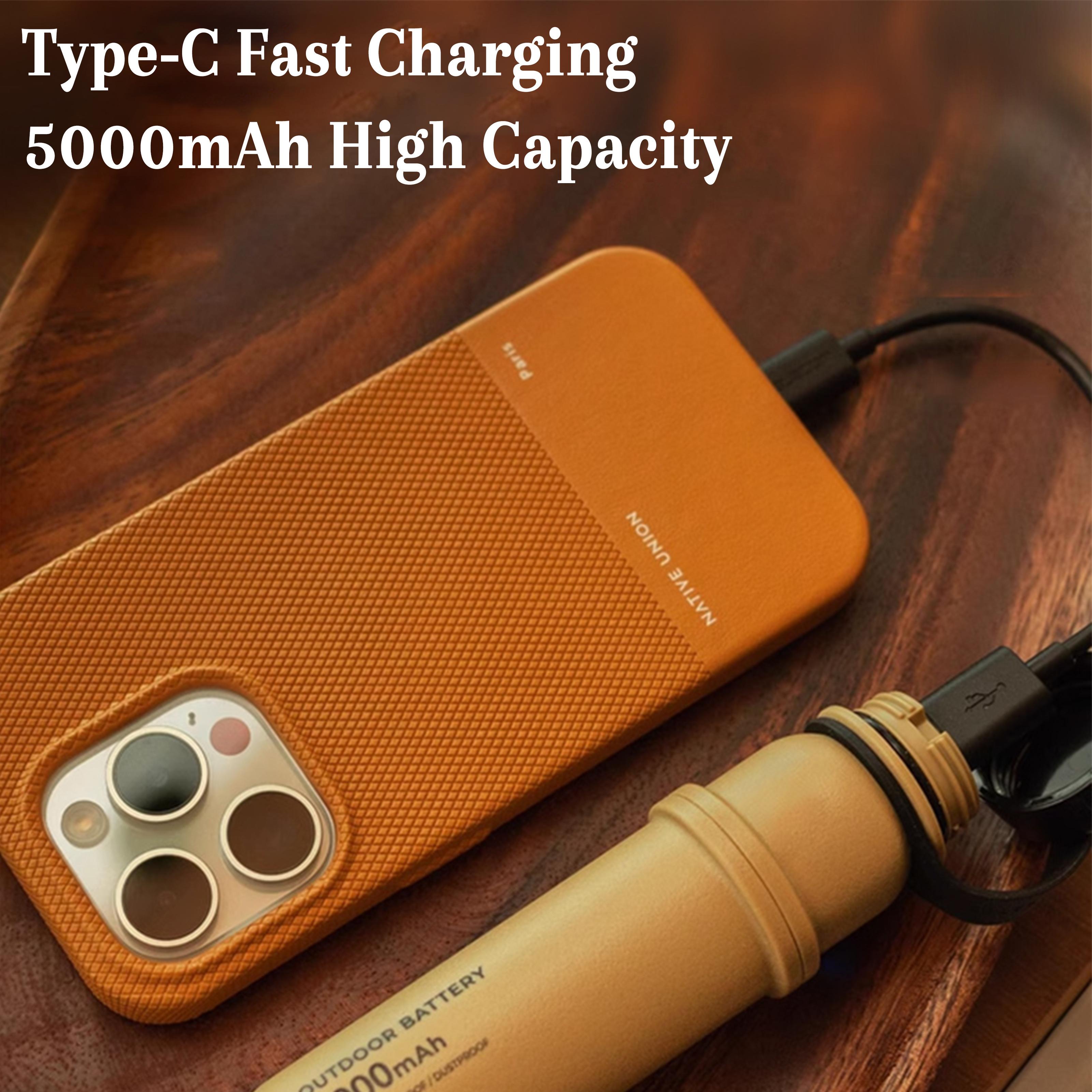 Camping Light with Mini Tripod, USB Rechargeable LED Lantern & Power Bank, Stepless Dimming, 5000mAh Battery，Fast Phone Charging, Camping Lantern for Hiking, Fishing, Emergency Outdoor Use