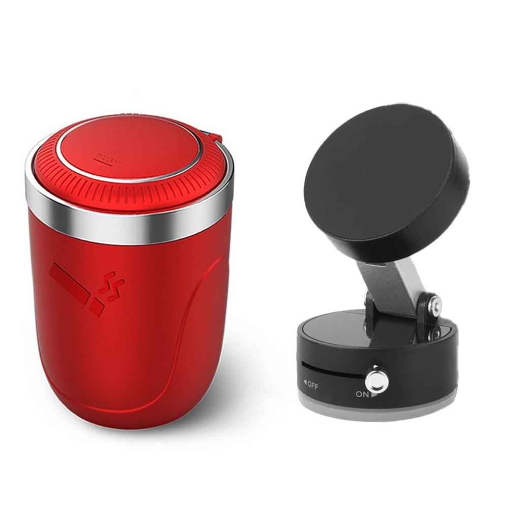 Portable Car Ashtray with LED Light, Car Cigarette Ash Tray with Lid, Detachable Stainless Steel Car Ashtray, Car Interior Accessories for Most Cars, Automotive, Holder