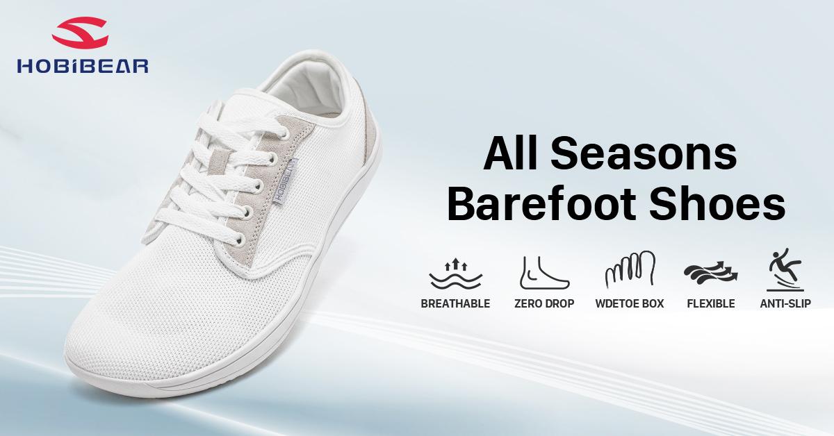 HOBIBEAR Wide Minimalist Barefoot Shoes for Men & Women - Zero Drop Sole, Optimal Relaxation, Breathable Knitted Upper, Wear-Resistant Rubber Sole, Versatile for Running, Walking, Hiking, Yoga, Gym, Weightlifting, Water Sports - Outdoorfun