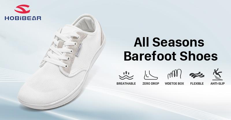 HOBIBEAR Wide Minimalist Barefoot Shoes for Men & Women - Zero Drop Sole, Optimal Relaxation, Breathable Knitted Upper, Wear-Resistant Rubber Sole, Versatile for Running, Walking, Hiking, Yoga, Gym, Weightlifting, Water Sports - Outdoorfun