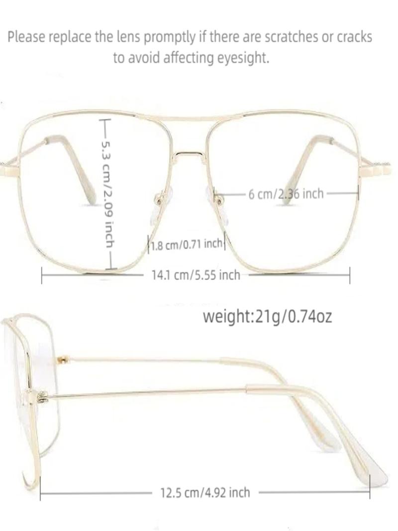 Women's Fashion Metal Frame Optical Glasses, Classic Multicolor Retro Pilot Style, Suitable for Fall Winter Business Casual Beach Vacation, Fashionable Frames Glasses