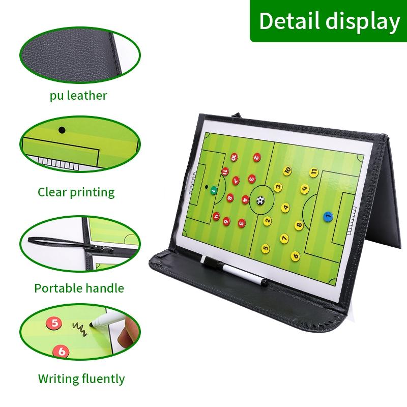 Foldable Soccer Tactics Board, 1 Count Magnetic Folding Soccer Tactics Board with Pen, Football Coach Board, Soccer Accessories for Coach & Referee