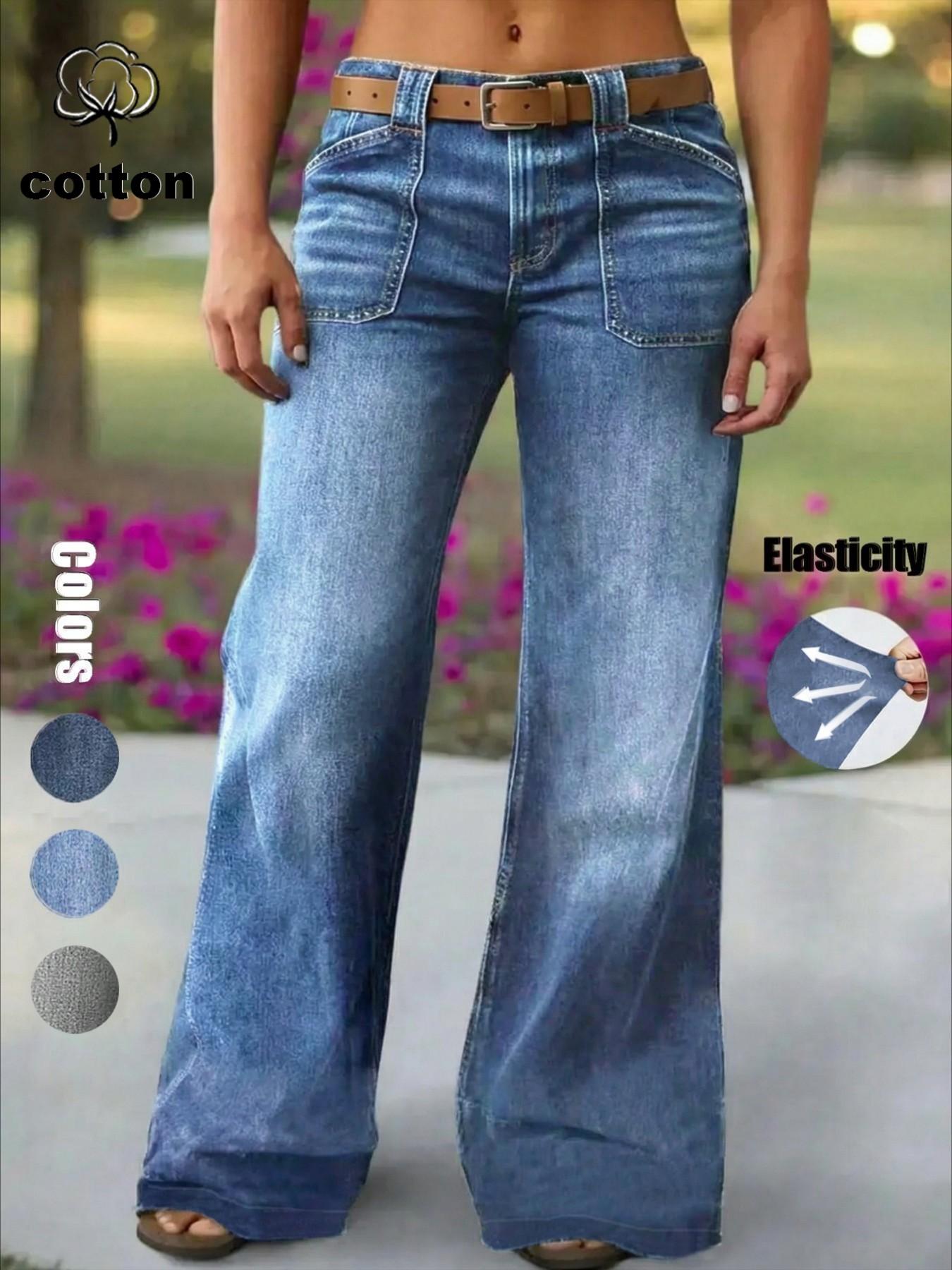 Women's Loose Straight Leg Denim Jeans, Comfortable Casual Style, Perfect for Daily Wear and Outdoor Activities, T-chic Women's Loose Straight Leg Denim Jeans, Comfortable Casual Style, Perfect for Daily Wear and Outdoor Activities, T-chic