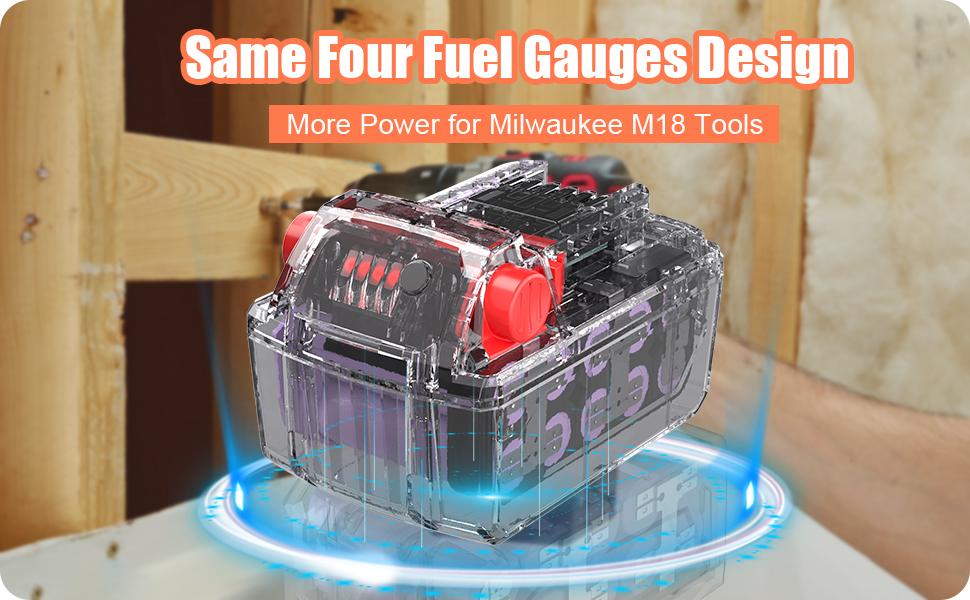 KUNLUN 6.5Ah 18V Replacement Battery for Milwaukee ∧∧-18 Battery, Lithium Battery Compatible with Milwaukee ∧∧-18 18V 48-11-1815, 48-11-1820, 48-11-1840, 48-11-1850, 48-11-1860 Cordless Power Tools Batteries Drill Battery Pack