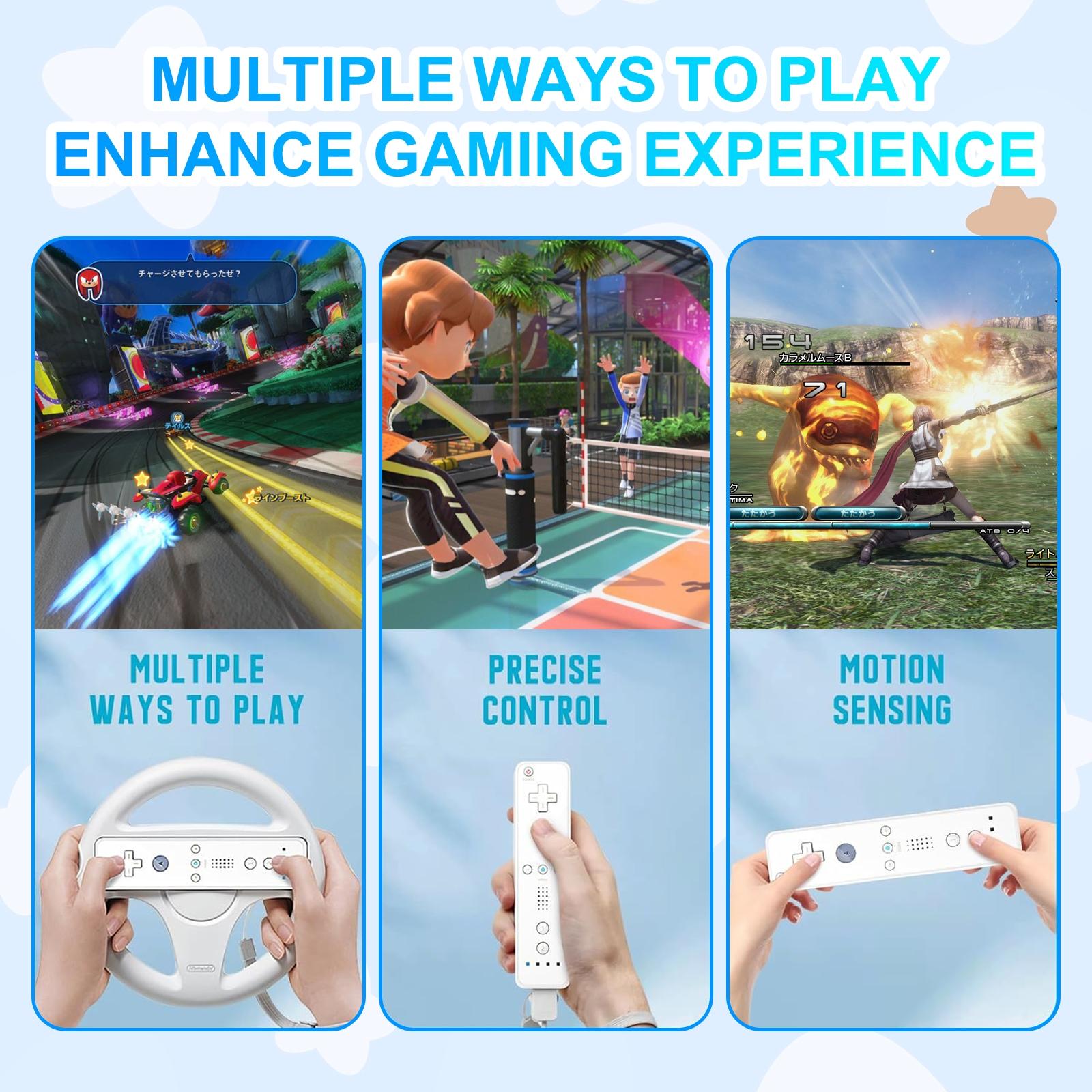 Wii Game Remote Controller with Nunchuck Set, Compatible with Nintendo Wii/wii U, Includes Silicone Protective Case and Wrist Strap