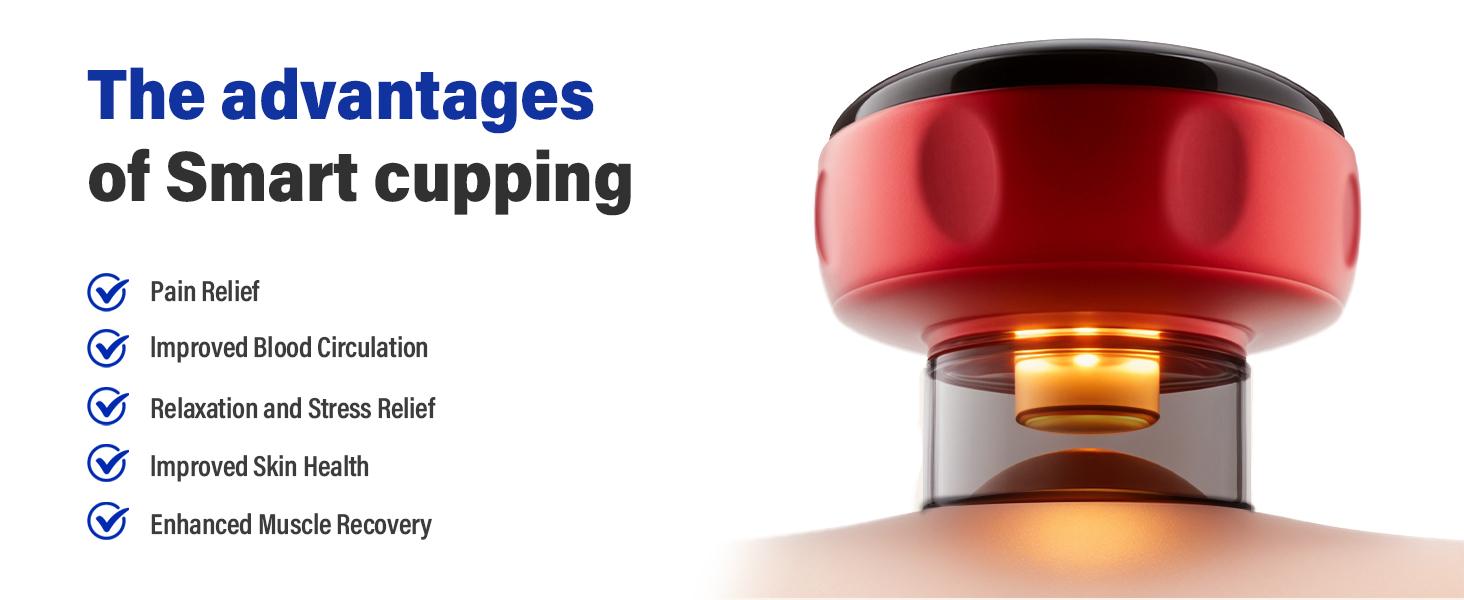 TISSCARE 5-in-1 Electric Cupping Massager Kit– 12-Level Temperature & Suction Control for Muscle Relaxation, Includes 2 Replaceable Cups, Original Smart Cupper Device, Professional Massage Tool Gun, Quiet Muscle Massage, Relaxation Neck Shoulder Leg Waist