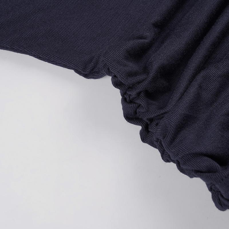 Women's Street Style Vintage Beaded Asymmetrical Batwing Sleeve Top, Fitted Waist Retro Shirt for Spring & Fall Casual Wear, Casual Classy Top