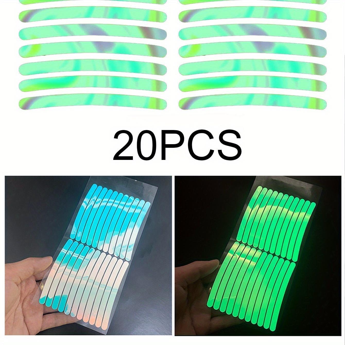 Yitape 20-Piece Reflective Wheel Stickers, High Visibility Night Safety Strips, Self-Adhesive Waterproof Sunproof Design, Car/motorcycle/bike Wheels