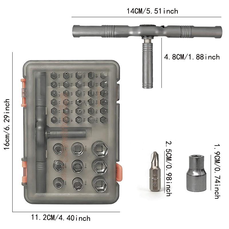 24-In-1 Magnetic Screwdriver Set & 43-In-1 Tool Kit, Multi-Functional Manual Tools with Detachable T-Handle Ratchet, DIY Home Maintenance Toolbox, Replaceable Screwdriver Bits