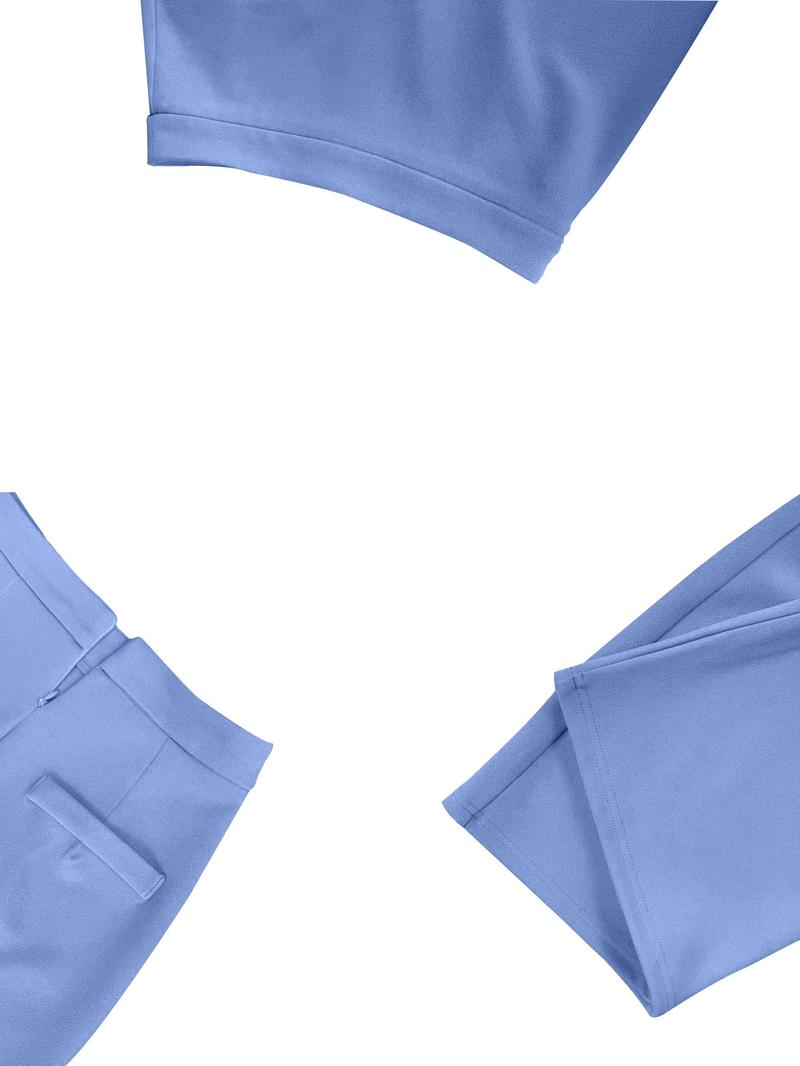 New Business Style 2-Piece Set, Fashion Elegant Casual Patchwork Collar Long Sleeve Suit Jacket Short Skirt Women's Career