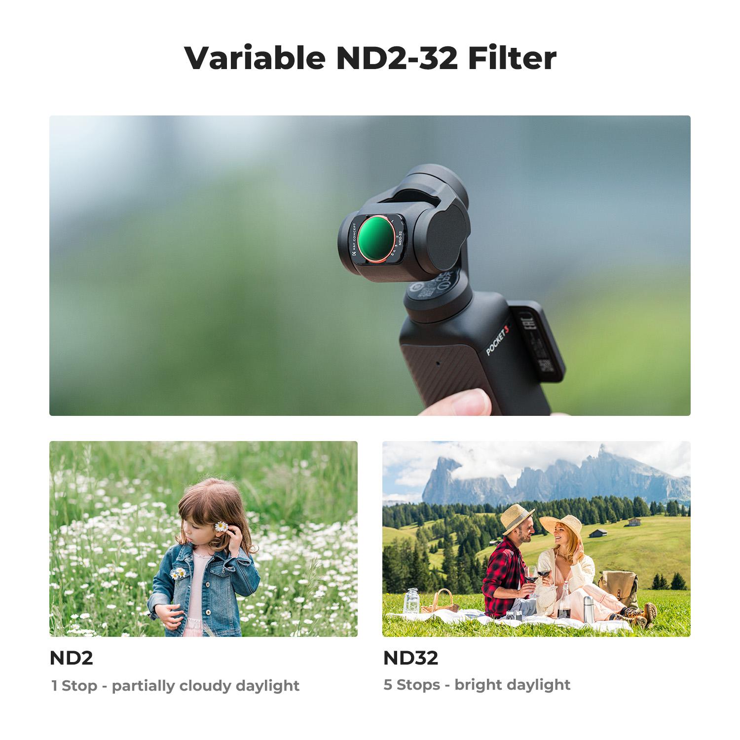 【K&F CONCEPT】Magnetic Effect & ND & CPL Filter Set Compatible with DJI Osmo Pocket 3, 3 Pack CPL Black Diffusion 1/4 ND2-32 Filters Accessories, HD Optical Glass/Multi-Coated 【K&F CONCEPT】Magnetic Effect & ND & CPL Filter Set Compatible with DJI Osmo Pocket 3, 3 Pack CPL Black Diffusion 1/4 ND2-32 Filters Accessories, HD Optical Glass/Multi-Coated