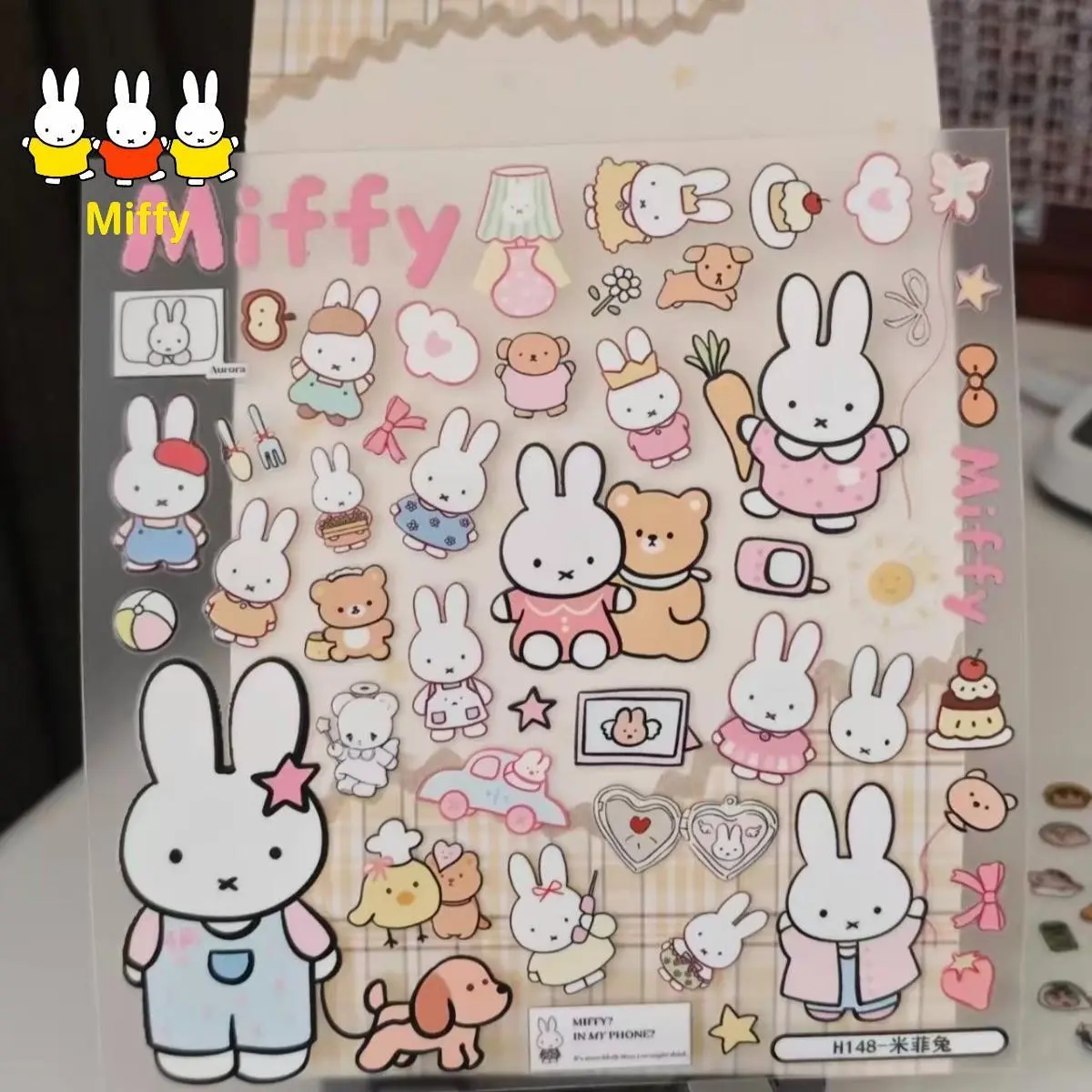 Kawaii Miffy Sticker Cartoon Cute Stickers Waterproof Goo Card Miffy DIY Notebook Water Bottle Phone Case Decorative Picture