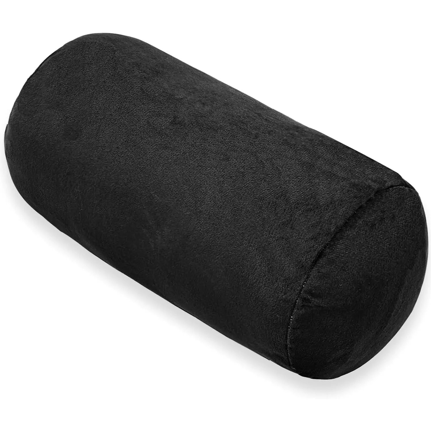 Round Cylinder Bolster Pillow with Removable Velvet Cover, Tube Roll Cervical Pillow for Head, Neck, Back and Legs Support, 13" x 6", BlackGift