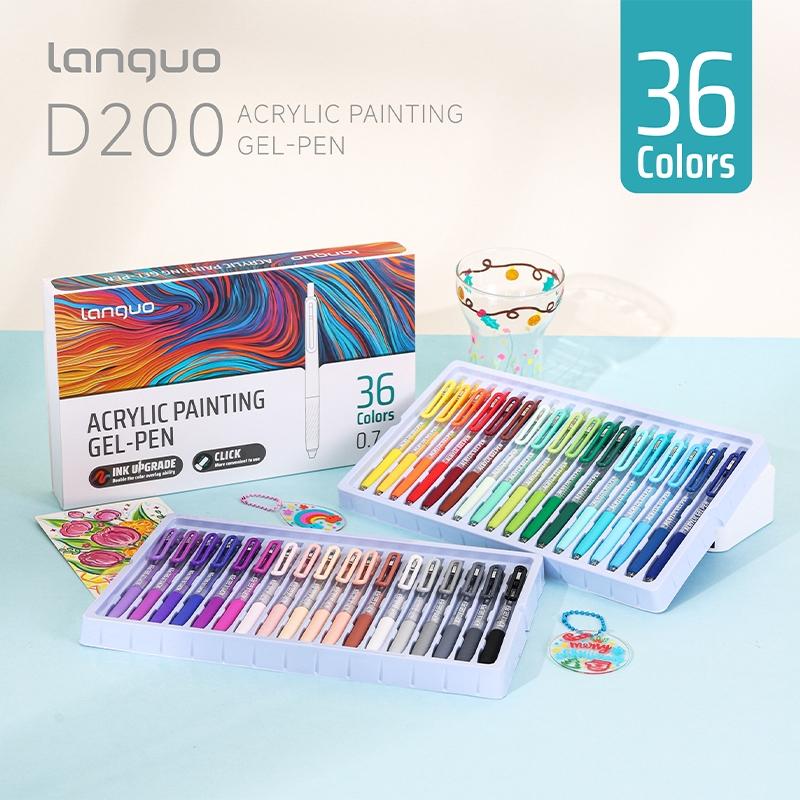 Languo 90 Colors Retractable Gel Pens, Large Capacity Acrylic Marker Set, Ideal for Holiday Themed Painting & Festival Art Creation