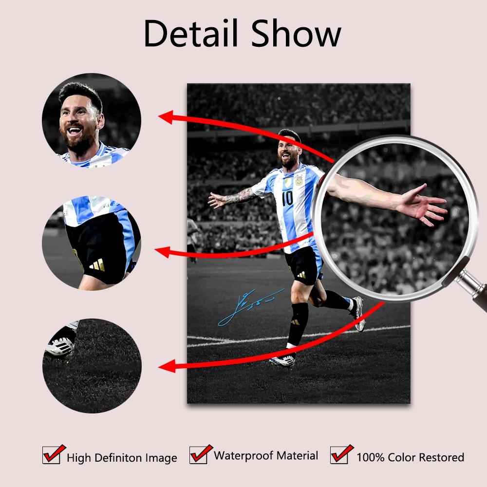 1 piece/set frameless canvas painting print poster, unframed art print, Classic realistic art, Legend Messi Argentina Celebration,perfect gift for football lovers, ideal gift for bedroom, dorm, living room, toilet,dorm hallway, kitchen, wall decoration