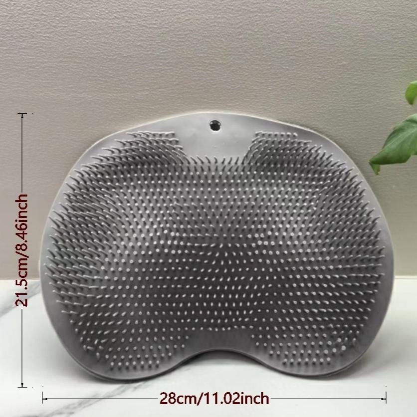 Exfoliating Shower Scrubber, Silicone Pads for Back & Foot Cleaning with Anti-Slip Suction Cups, Wall-Mountable Bath Accessory, Body Care Tool