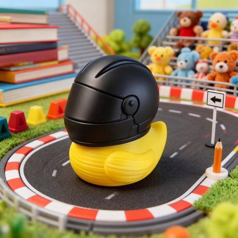 Mini Creative Desk Decoration Duck Figure with Helmet, Perfect for Living Room, Office, All Occasions, Ideal Gift, Made of Plastic