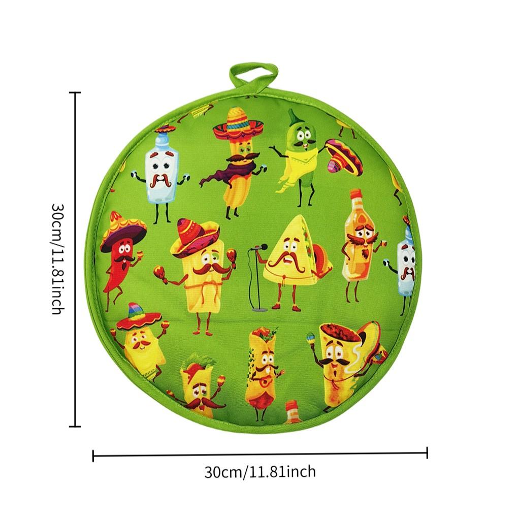 1pcs Round Corn Tortilla Insulated Bag, Thick Heat-Resistant Food Grade Fresh Keeping Pouch, Home Use, Stall Display, 1pc