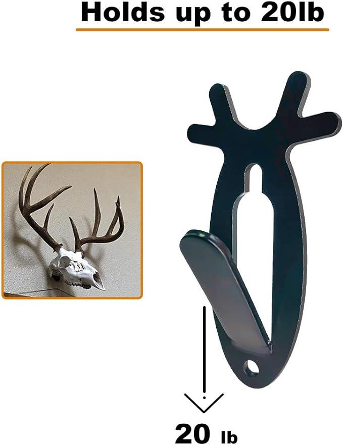 2Pcs Christmas European Mount Skull Wall Hanger Hook Home Car Wall Hooks Decoration Deer Antelope Antler Mount Bracket Upgraded Version Organiser