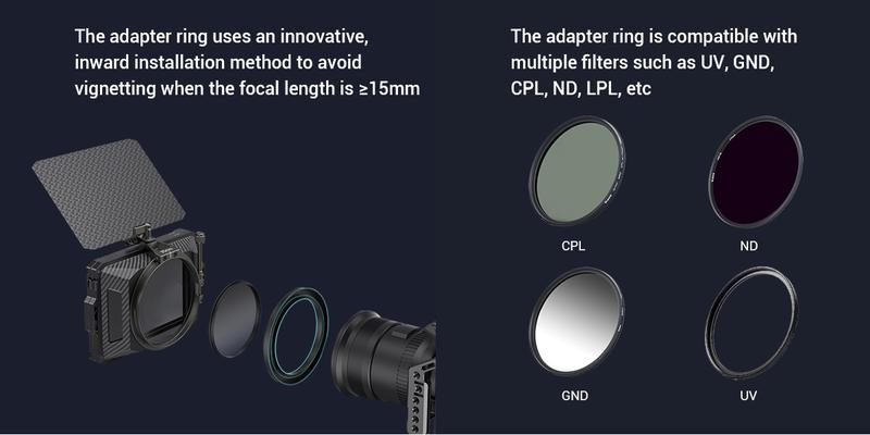 SmallRig Mini Matte Box Lite, DSLR Matte Box with Carbon Fiber Top Flag, for 67mm/72mm/77mm/82mm/95mm Lenses, for 4x5.65 Filter/Circular Filter - 3575