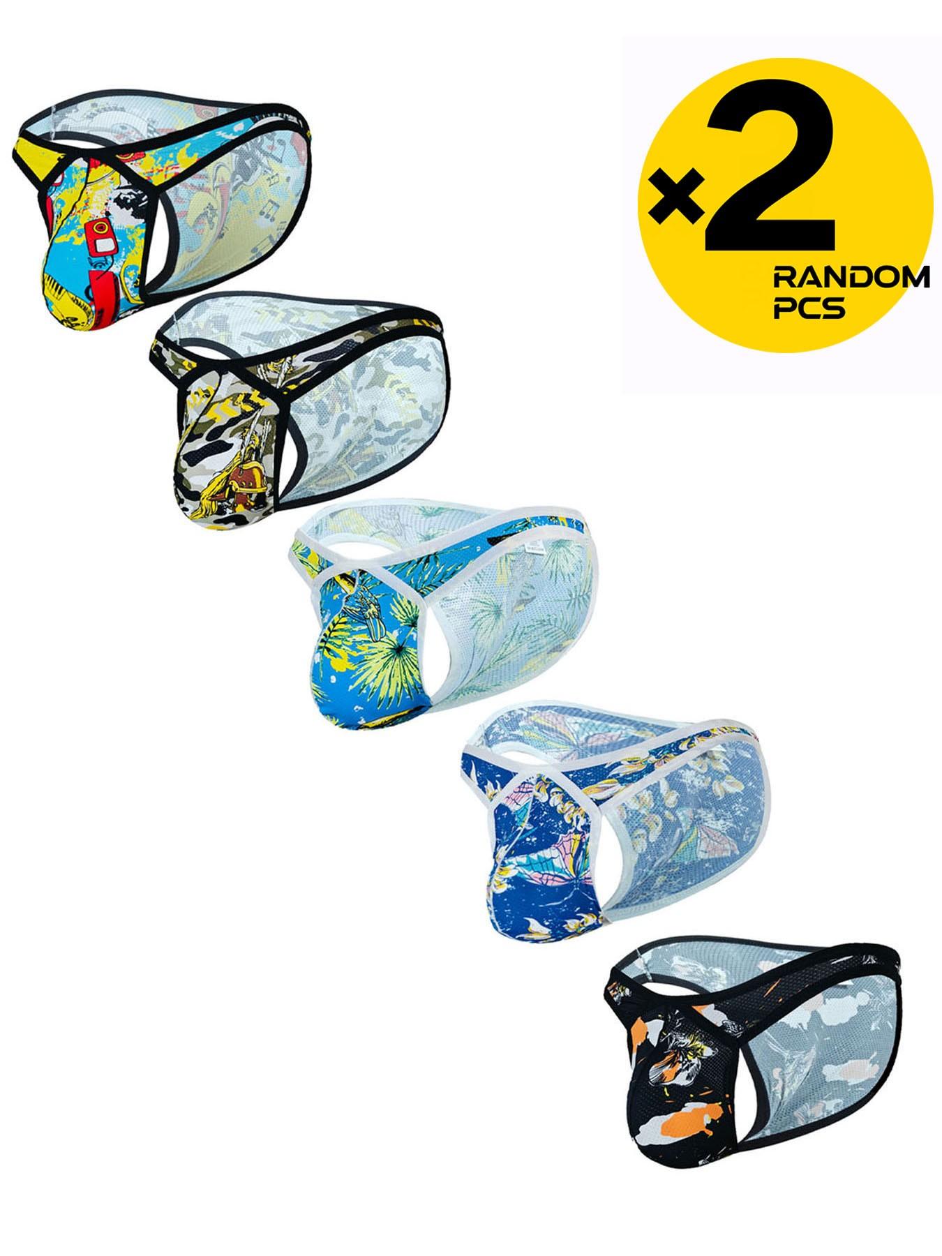 Randomly select 2, 3 or 4 pieces of cartoon comic-themed underwear for boys. Silk mesh printed triangle pants. Soft, comfortable and breathable underwear. Summer new style fashionable underwear for boys. Trendy handsome boy underwear - triangle pants.