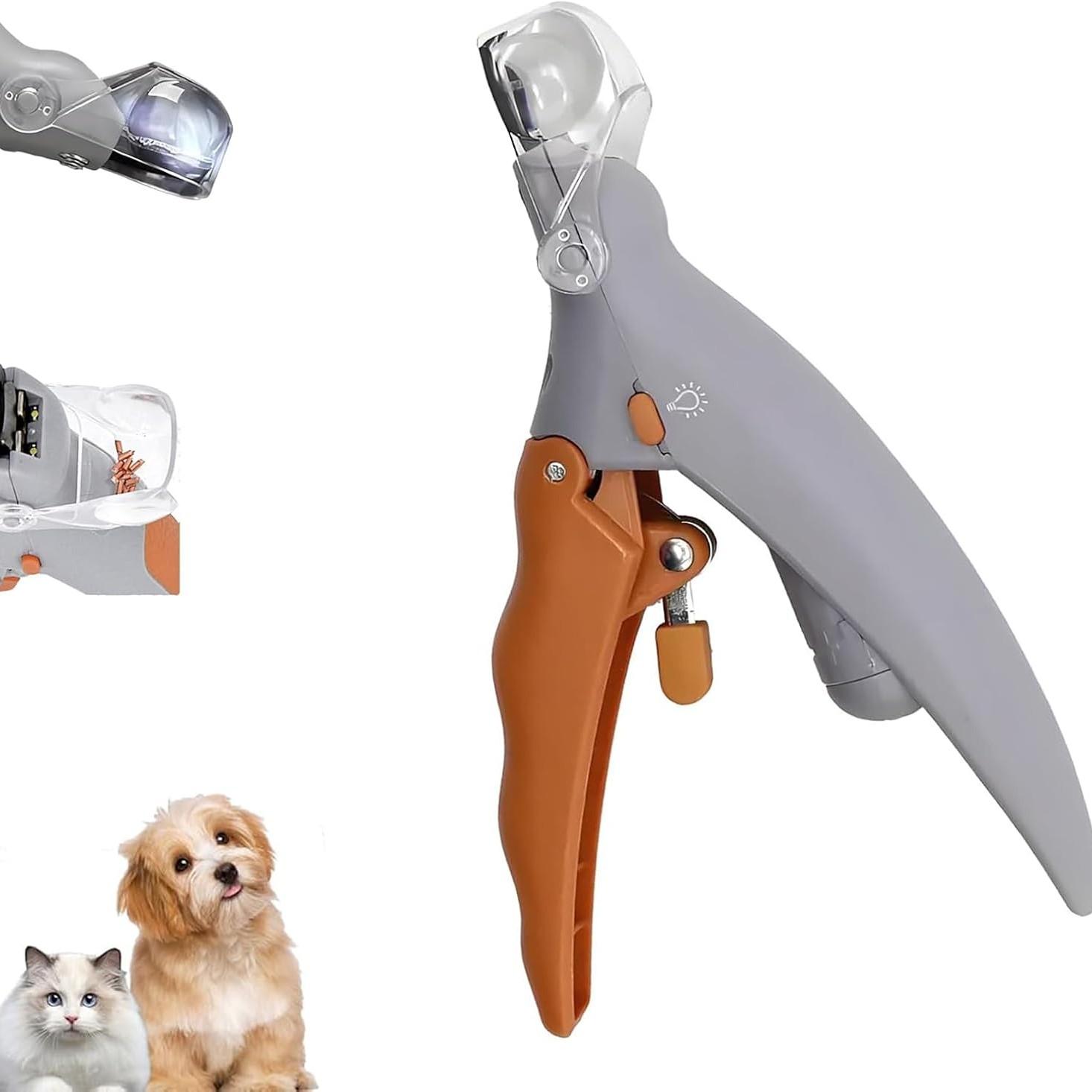 Pet Nail Trimmer with LED Function, Magnifying Glass Pet Nail Clipper, Illuminated Precision Fast Trim, Suitable for Home Outdoor Use