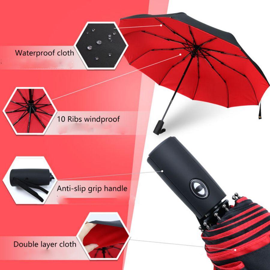 Automatic Folding Large Dual-Layer Rainproof Umbrella, Waterproof Windproof, Outdoor Sun Protection, Home Entertainment, Two-Use Shade Umbrella