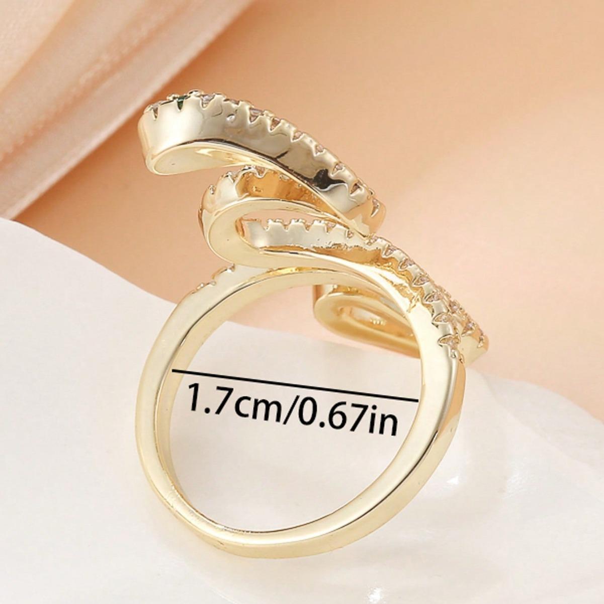 Unique Hip Hop Snake Wrap Ring, Full Cubic Zirconia Fashion Internet Celebrity Ring