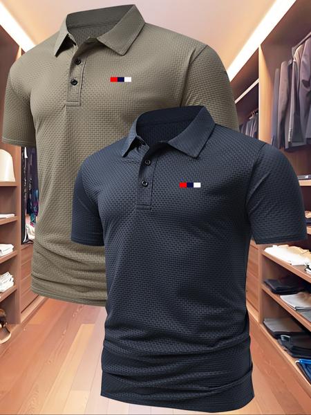 Men's Summer Polo Shirt, Casual Fitted Short Sleeve, Quick-Dry Fabric, Outdoor Sports & Leisure Wear, Athletic Sports Clothing, Birthday Gift Idea