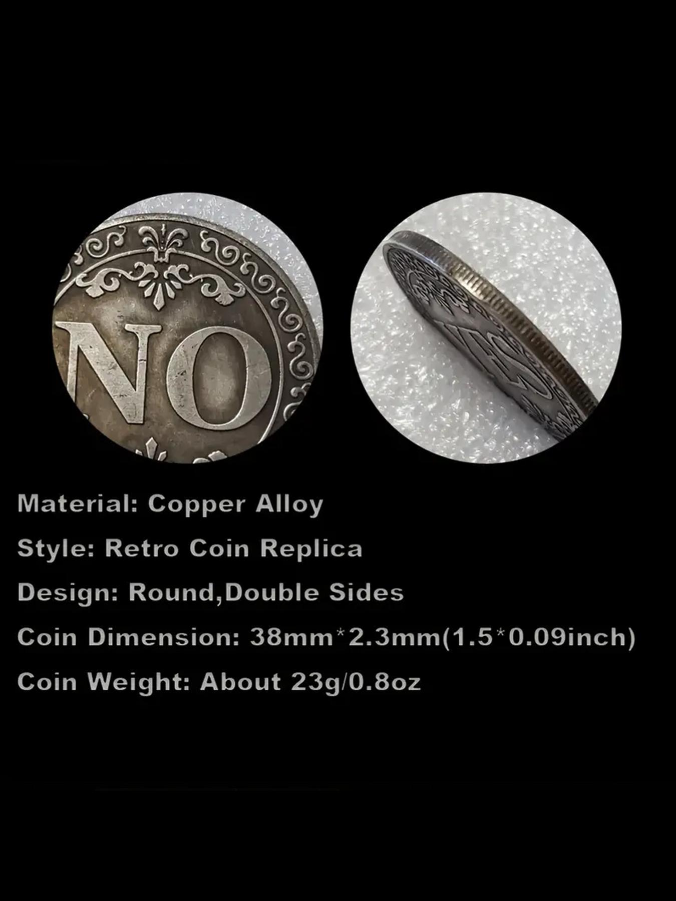 Vintage Letter Pattern Round Charm, Vintage Double-sided Charm, Fashion Jewelry Accessories for Men & Women