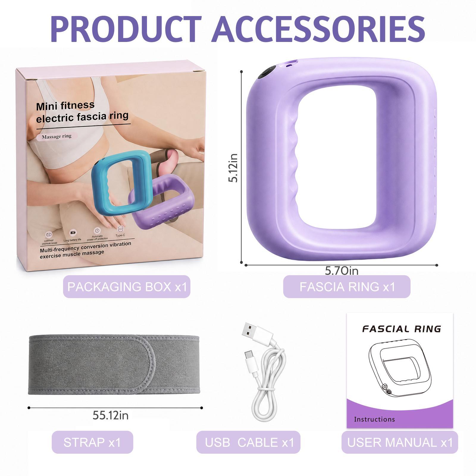 Wireless Ring Massager - Handheld, Belt-Mountable Deep Tissue Percussive Device with 10 Speed Settings, Deep Vibration, Type-C Charge for Muscle Relief, Portable Fitness Relax Tool, Ideal Holiday Gift
