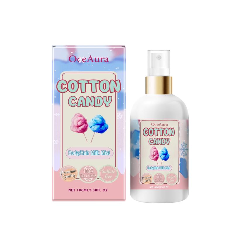Oceaura Hair and Body Spray Cotton Candy Scent 100ML, Long-Lasting Moisturizing Refreshing, Daily Use Sweet Fragrance, Perfect Gift for Women, Hair Perfume Mist