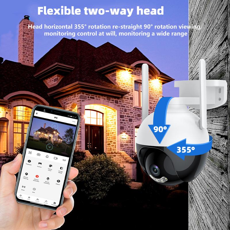 5G Outdoor Camera , 2.4G Smart 360 PTZ WiFi Cameras for Home Security Outside, Home Security Cameras with AI Detection, Color Night Vision, 24/7 Recording, Audio Pick-up, Waterproof, 1080P Ultra Clear  Pixel Network Monitoring Camera
