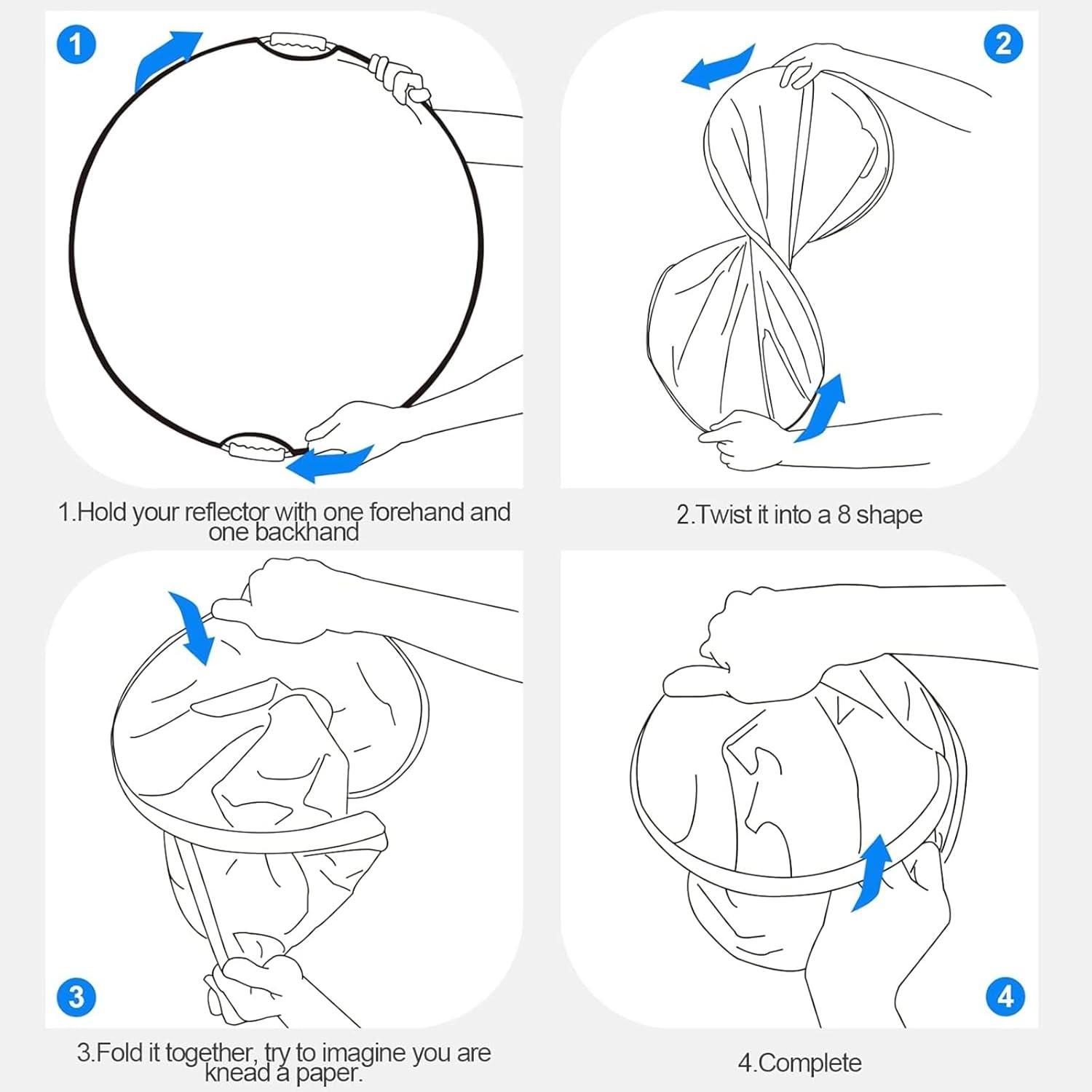 Light Reflector Light Diffuser 5 in 1 Collapsible Multi Disc with Bag - Translucent, Silver, Gold, White, and Black for Studio Photography Lighting and Outdoor Lighting, Photography Tool, 24 Inch/60cm