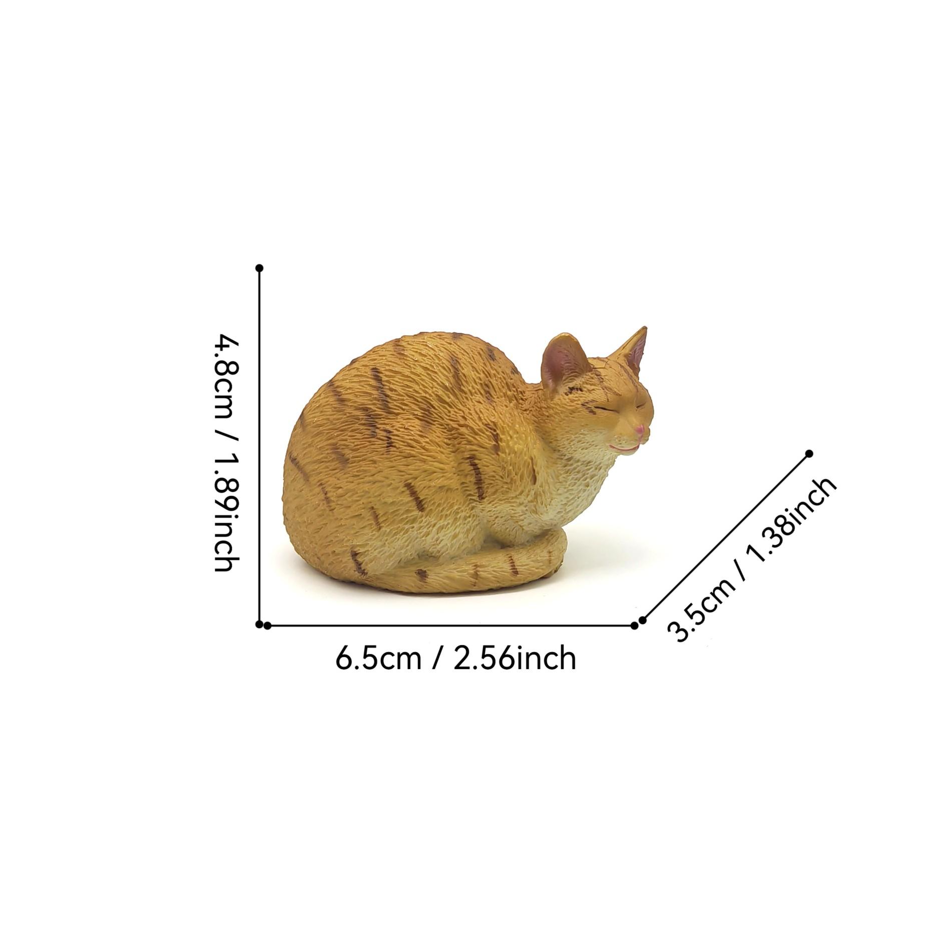 Cute Cat Figurine Statue Unique Design Solid Cat Model for Garden Decor Office Desk Bonsai Decoration Mini Animal Park Scene