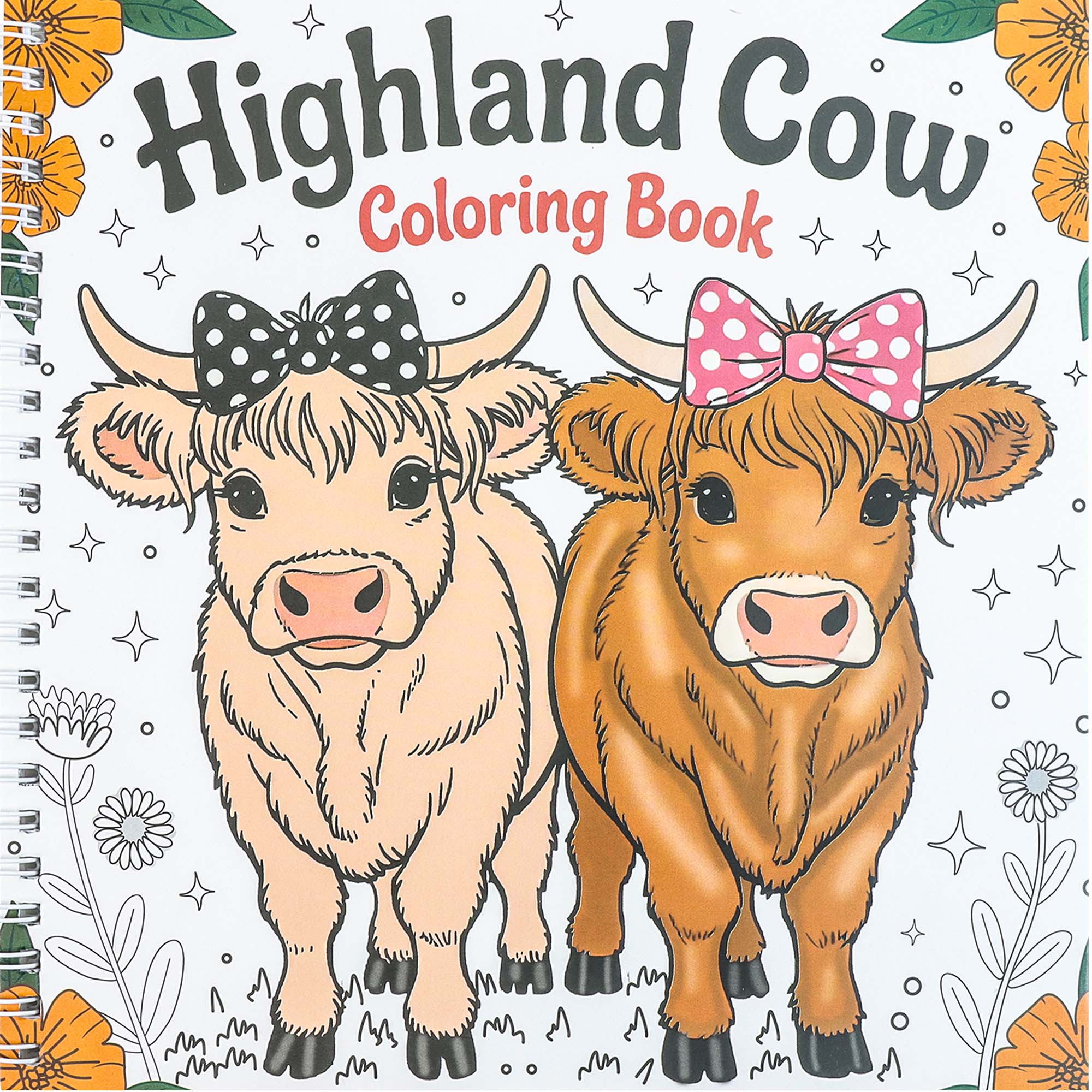 Luxury Scottish Highland Cow Design Spiral Notebook, 24 Pages, Festive Decor, Creative Expression, Christmas Gift, Durable Binding