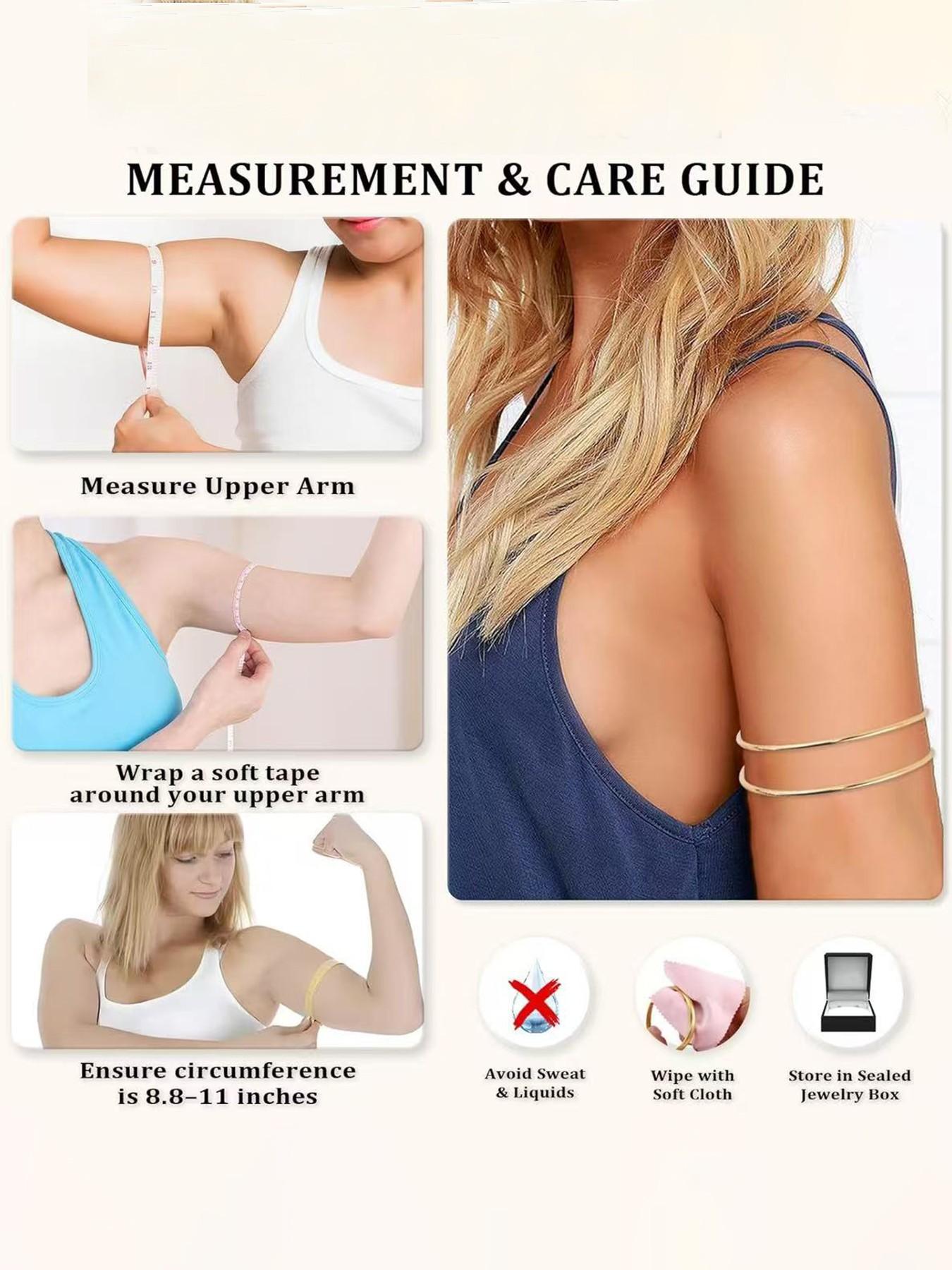 6 Pcs Arm Cuff Jewelry for Women - Adjustable Minimalist Boho Upper Arm Cuffs Bracelet Bangle Set for Beach Party Festival Gifts Bangles Set Fashionable Jewelry Accessories