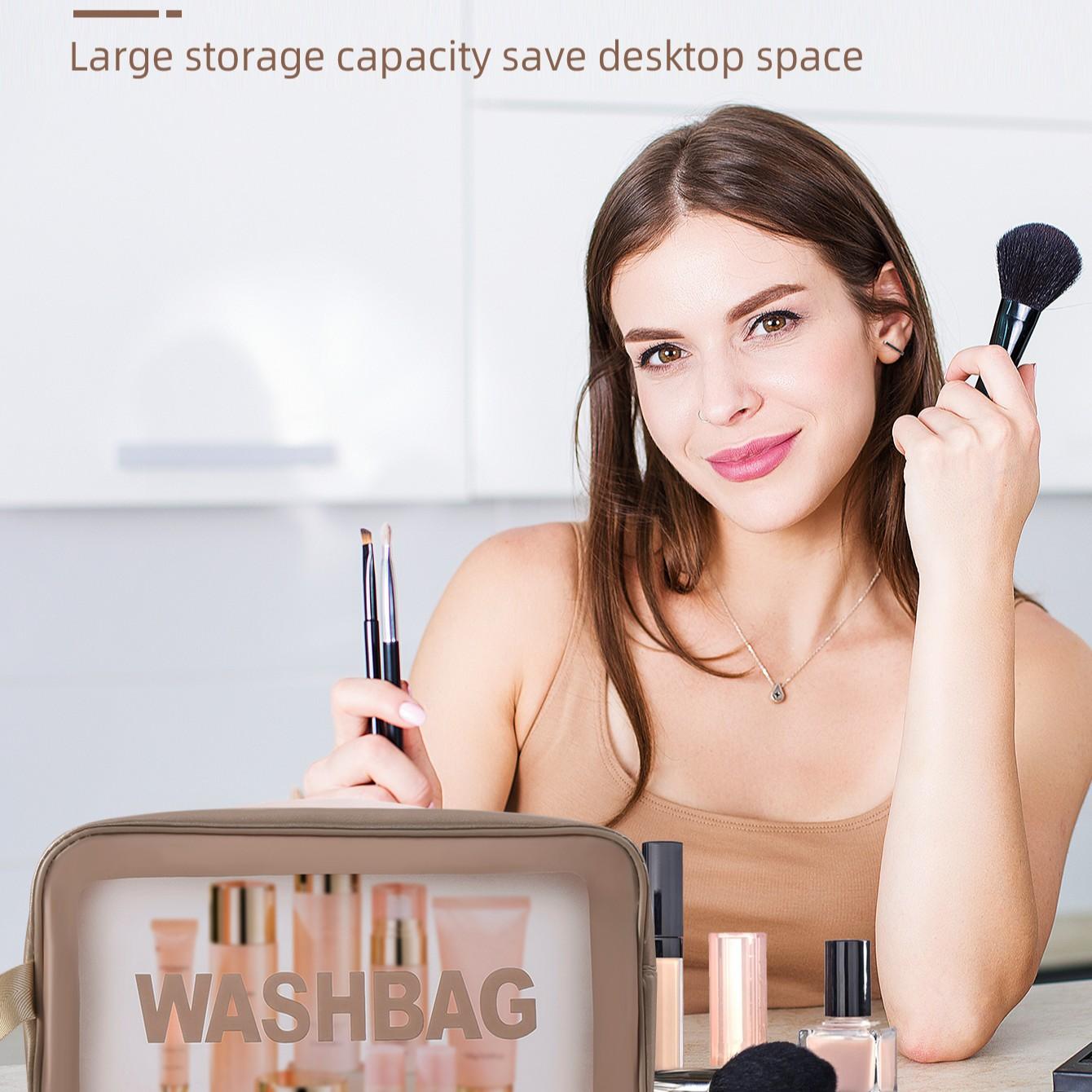 44-Piece Makeup Tool Set, Includes 25 Brushes, Waterproof Cosmetic Bag, Sponges, Puffies, Face Cleanser Sponge, Brush Cleaner