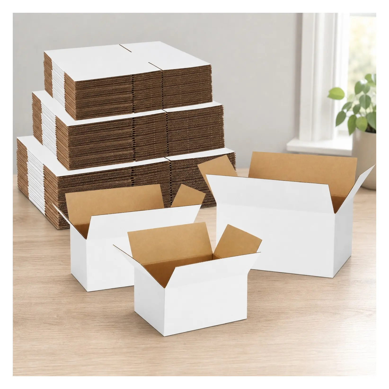 45 Pack Assorted Small Shipping Boxes & Mailers, 8x6x4 9x6x4 10x7x5 White Corrugated Cardboard for Packing & Mailing Small BusinessGift