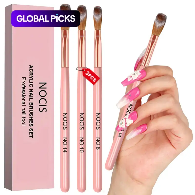 Nail Art Brush Pen Set, 3 Counts/box Manicure Liner Brush, Acrylic Powder Brush Pen, Nail Polish Painting Brush Pen, Professional Manicure Tool, Nail Art Tools for Home & Salon Use, Nail Art Accessories, Nail Art Supply, Nail Art Essentials #GLOBAL PICKS