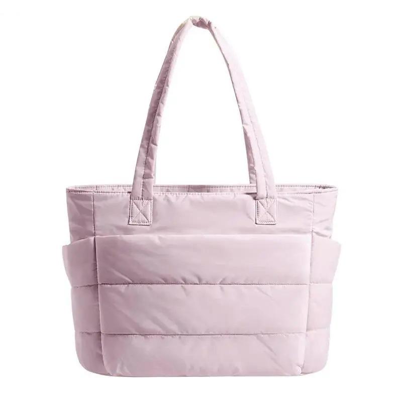 Puffy Bubble Tote Bag 3 Sizes for Women Quilted Laptop Shoulder Handbag, Lightweight Work Tote with Multiple Compartments for Travel & Work Organize Zipper Closure Durable Tote bag SpringStatements