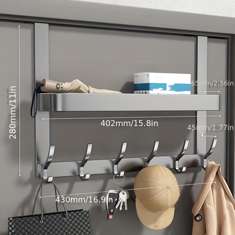 1 multifunctional over-the-door hook with storage rack - carbon steel material, wall-mounted storage rack for bedroom and bathroom