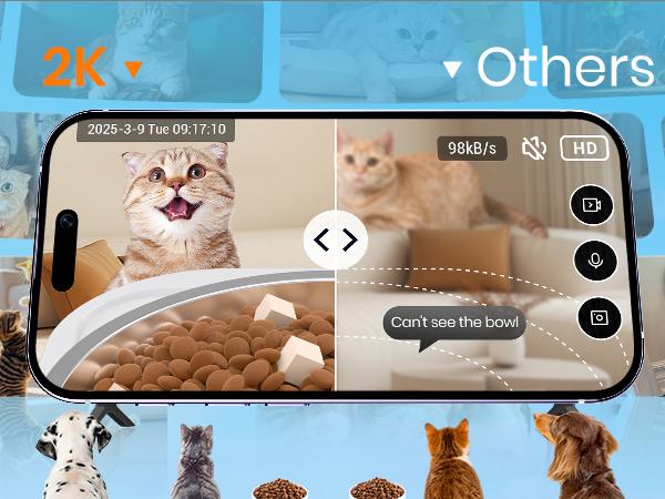 Frienhund by Apasiri Smart Cat Feeder for Busy Cat Owners 2K Camera Night Vision Remote Feeding 7L Large Capacity Easy to Clean For Cats and Dogs