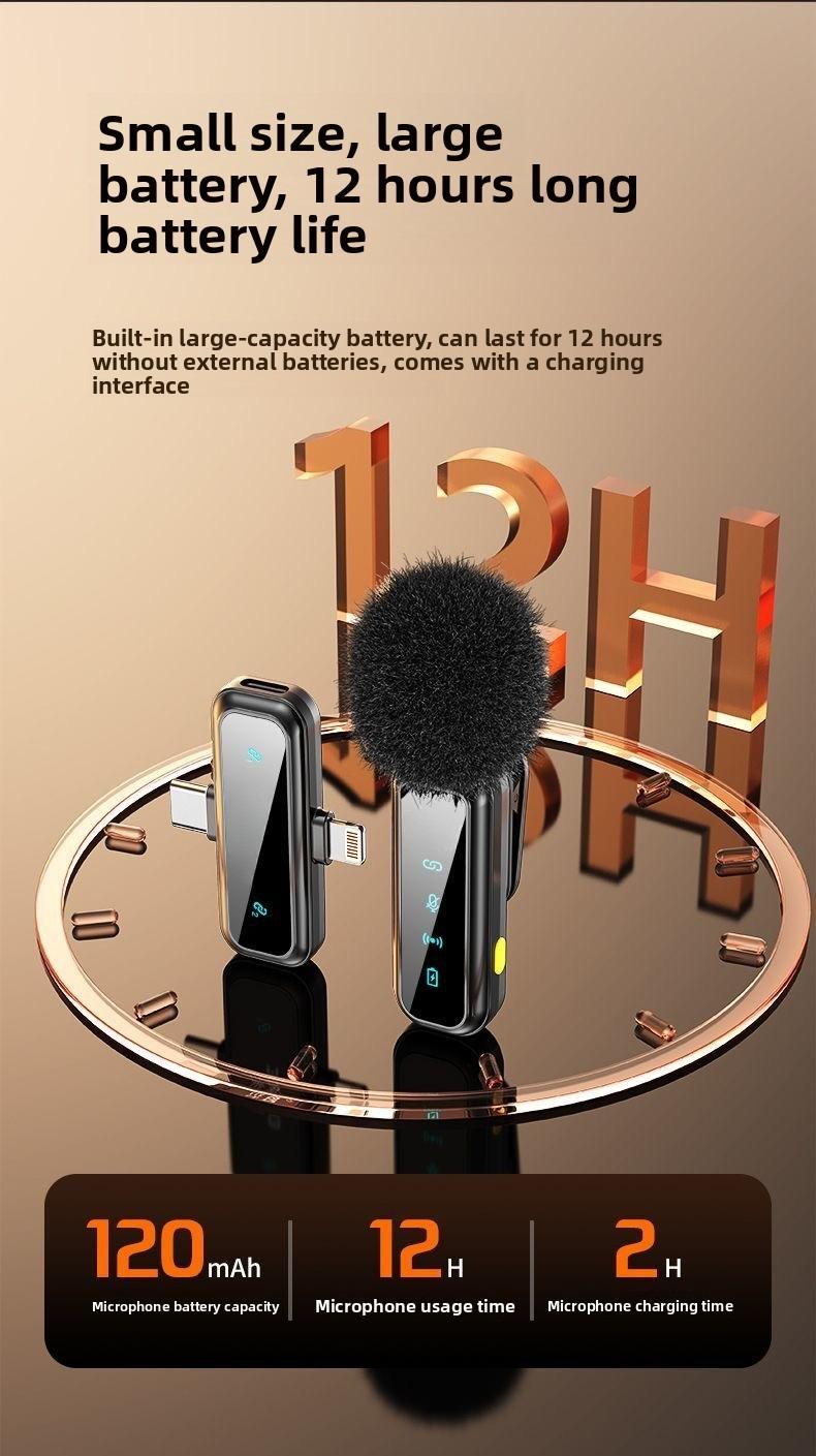 2pcs Professional Wireless Lavalier Microphone forAndroid,iPhone iPad with Adapter Included NoiseReduction Plug-Play Clip on Lapel Mic for TikTok,YouTube, Recording, Vlog, Facebook Live StreamingAudio Smartphone