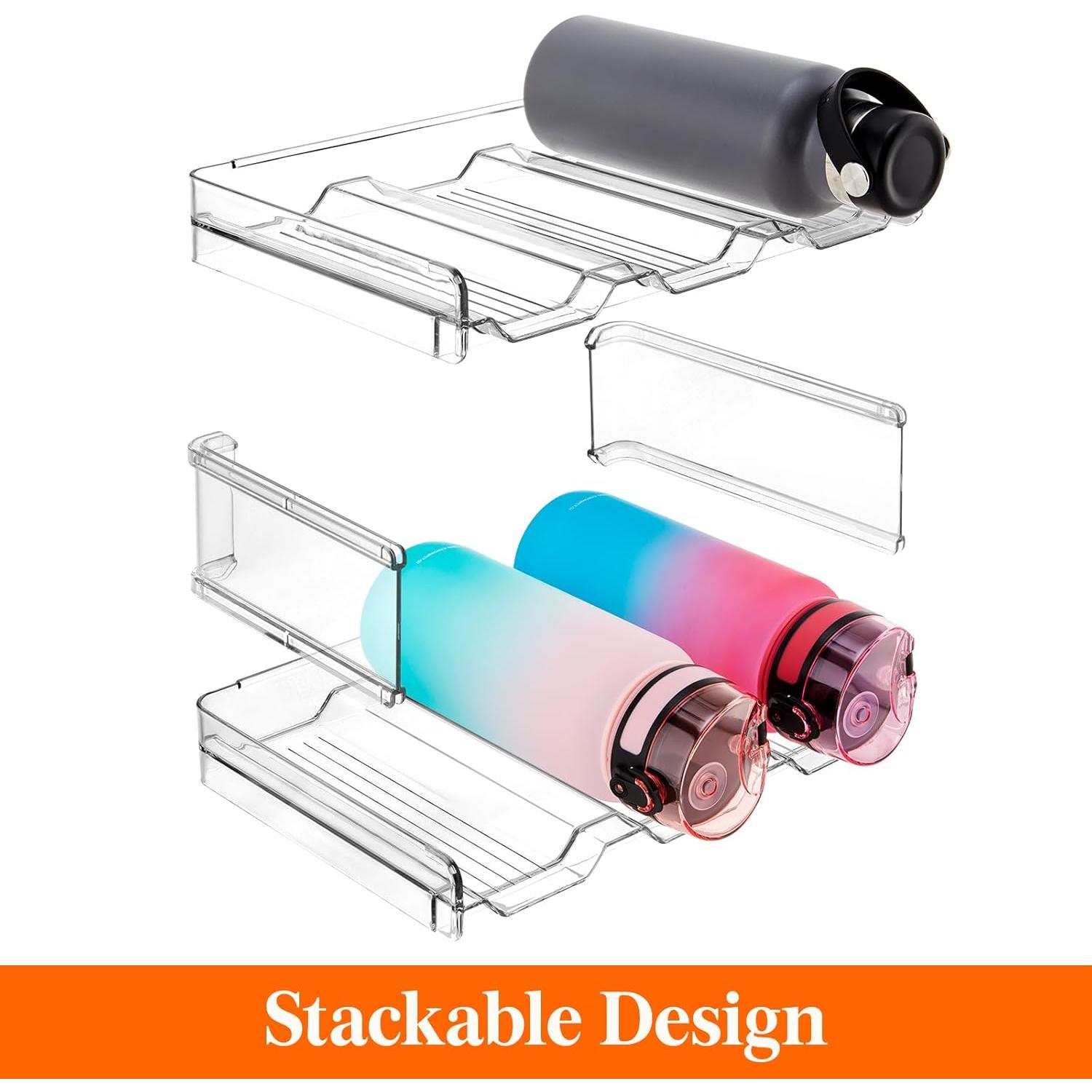 Stackable Water Bottle Organizer for Cabinet, Clear Tumbler Holder