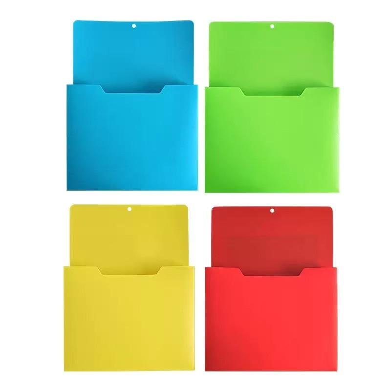 4-Pack A4 Magnetic Classroom Wall-Mounted Fridge File Folder, Deep Slot Design, Multi-Functional Storage for Refrigerator, Blackboard, Walls
